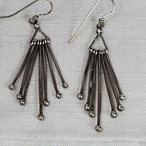 Beautiful Large Hanging Sterling Silver Moving Earrings 925